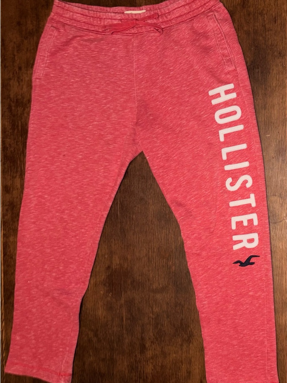 Hollister Girls' Heather Pink Joggers with White Side Logo